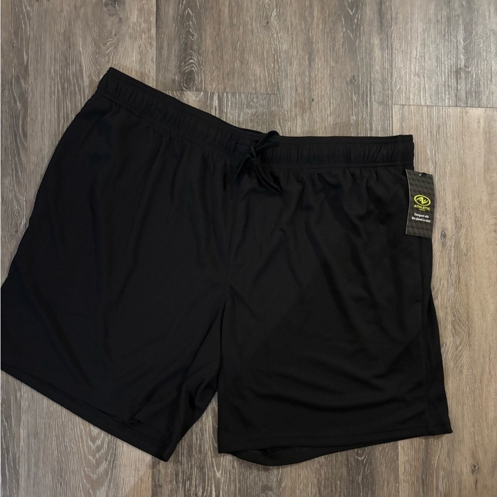 Men's Athletic Works Black Athletic Shorts with Drawstring Sz XL NWT